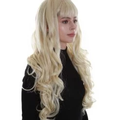 BC Women's Blonde Color Wavy Medium Length High Ponytail Trendy Pop Star Diva Wig 13 BC Women's Blonde Color Wavy Medium Length High Ponytail Trendy Pop Star Diva Wig