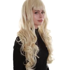 BC Women's Blonde Color Wavy Medium Length High Ponytail Trendy Pop Star Diva Wig 14 BC Women's Blonde Color Wavy Medium Length High Ponytail Trendy Pop Star Diva Wig