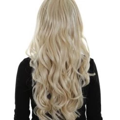 BC Women's Blonde Color Wavy Medium Length High Ponytail Trendy Pop Star Diva Wig 12 BC Women's Blonde Color Wavy Medium Length High Ponytail Trendy Pop Star Diva Wig