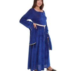 HPO Adult Women's Lady Guinevere Medieval Renaissance Costume | Blue Cosplay Costume