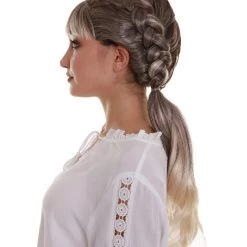 BC Women's Blonde Color Straight Medium Length Pigtails Trendy Wig 11 BC Women's Blonde Color Straight Medium Length Pigtails Trendy Wig