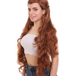 HPO Womens Elf Wig | Brown Movie Wig | Premium Breathable Capless Cap