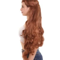 HPO Womens Elf Wig | Brown Movie Wig | Premium Breathable Capless Cap