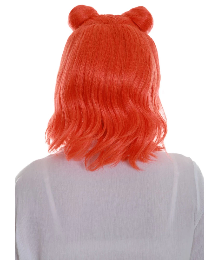 BC Space Buns | Women's Orange Color Straight Shoulder Length Trendy Space Buns Wig 4 BC Space Buns | Women's Orange Color Straight Shoulder Length Trendy Space Buns Wig