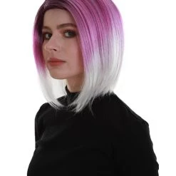 BC Mid Ombre | Women's Purple Color Straight Shoulder Length Trendy Mid Ombre Wig
