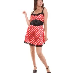 HPO Adult Women's Miss Mouse Cartoon Costume | Red Cosplay Costume