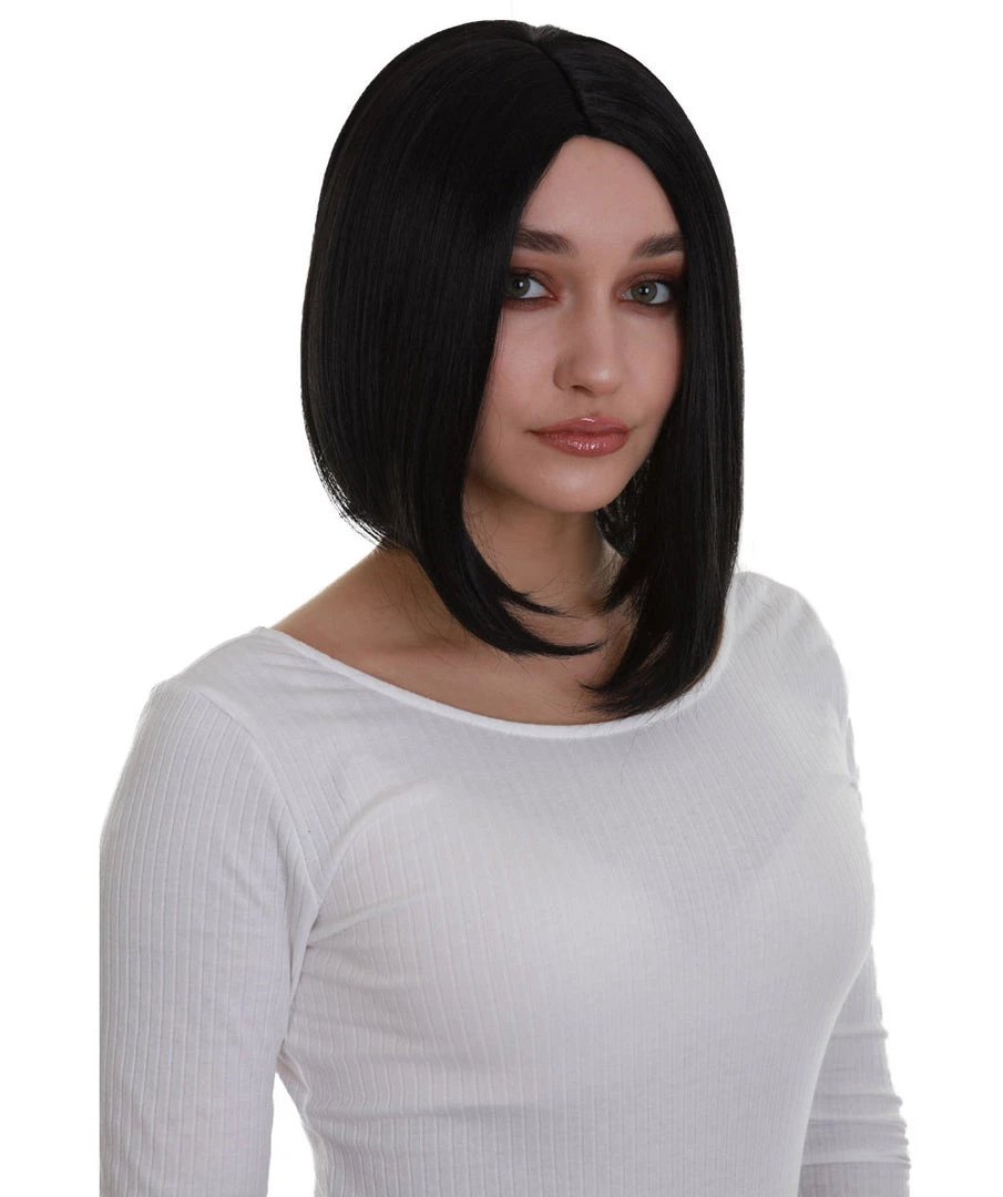 BC Natural Silk Bob | Women's Black Color Straight Shoulder Length Trendy Natural Silk Bob Wig 7 BC Natural Silk Bob | Women's Black Color Straight Shoulder Length Trendy Natural Silk Bob Wig