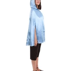 HPO Adult Women's Reversible Hooded Short Cape Costume | Multiple Color Option Halloween Costume