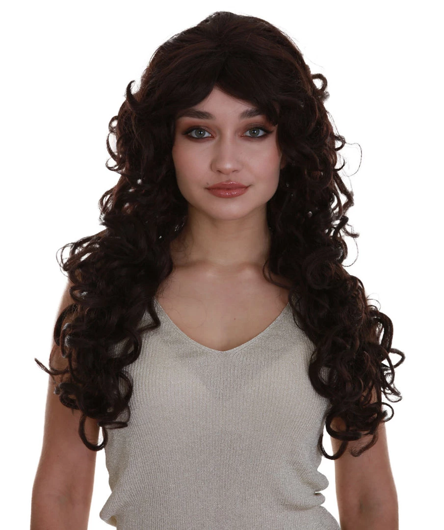 BC Adult Women's Brown Color Curly Medium Length Trendy Wig 1 BC Adult Women's Brown Color Curly Medium Length Trendy Wig