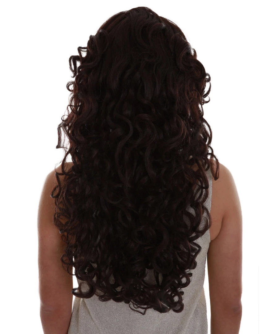 BC Adult Women's Brown Color Curly Medium Length Trendy Wig 4 BC Adult Women's Brown Color Curly Medium Length Trendy Wig