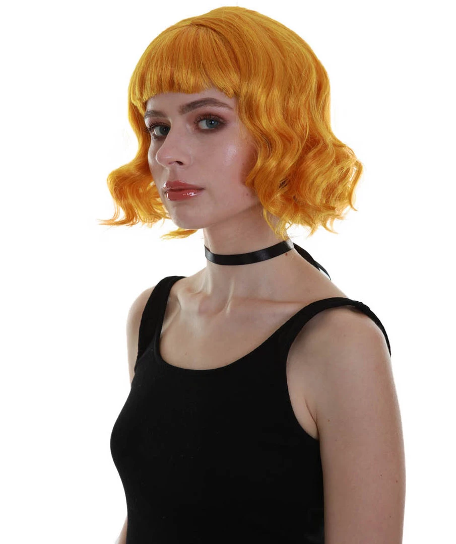 BC Adult Women's Gold Color Wavy Shoulder Length Trendy Wig 2 BC Adult Women's Gold Color Wavy Shoulder Length Trendy Wig