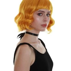 BC Adult Women's Gold Color Wavy Shoulder Length Trendy Wig 12 BC Adult Women's Gold Color Wavy Shoulder Length Trendy Wig