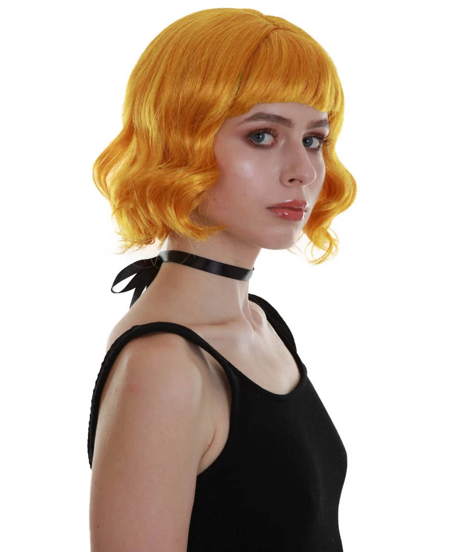 BC Adult Women's Gold Color Wavy Shoulder Length Trendy Wig 5 BC Adult Women's Gold Color Wavy Shoulder Length Trendy Wig