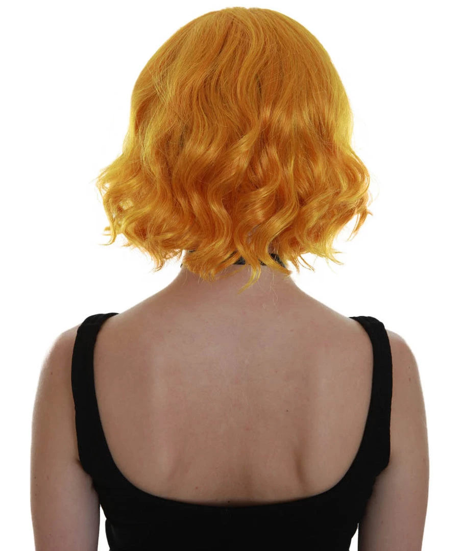 BC Adult Women's Gold Color Wavy Shoulder Length Trendy Wig 3 BC Adult Women's Gold Color Wavy Shoulder Length Trendy Wig