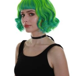 BC Ray Of Light | Women's Green Color Wavy Shoulder Length Trendy Ray Of Light Wig