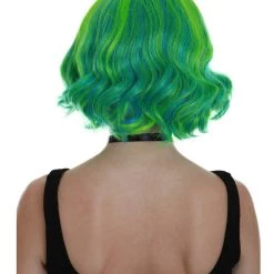 BC Ray Of Light | Women's Green Color Wavy Shoulder Length Trendy Ray Of Light Wig