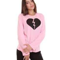HPO Adult Women's My Heart Is Broken Long Sleeve Costume | Lt. Pink Cosplay Costume
