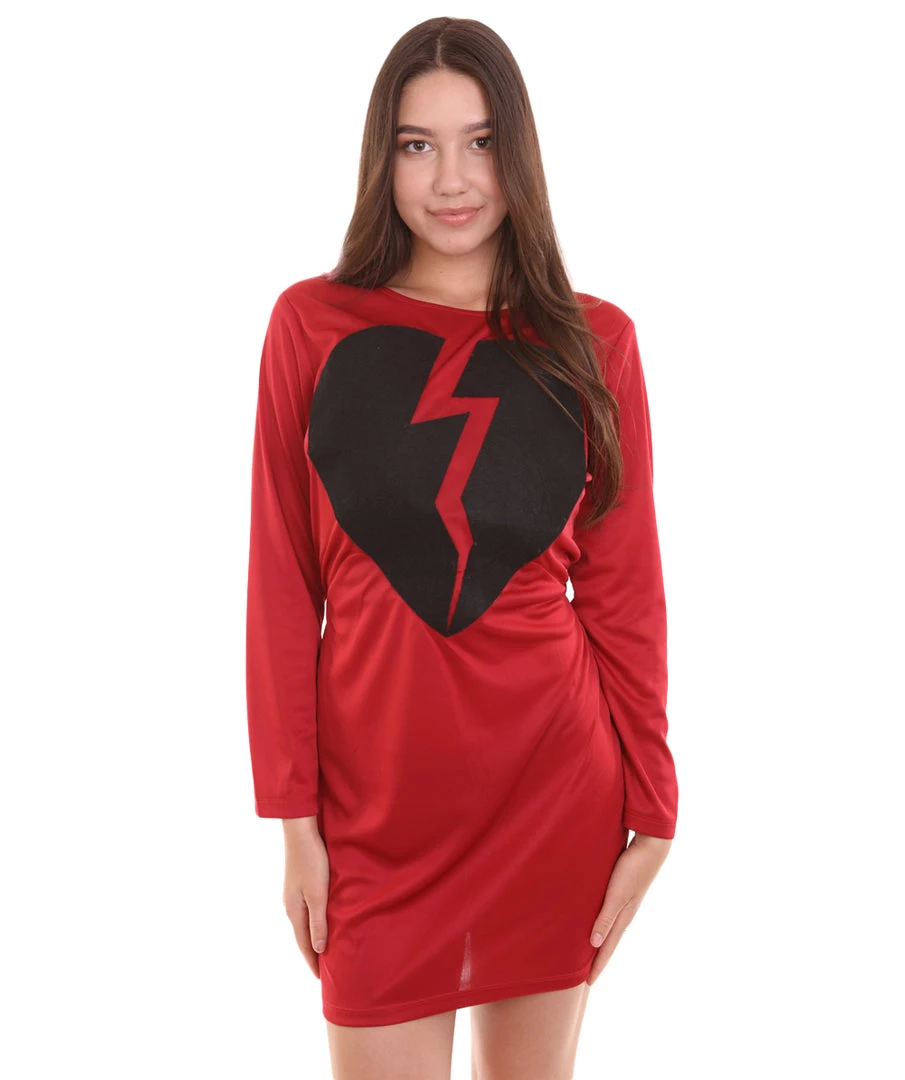 HPO Adult Women's My Heart Is Broken Wine Dress Costume | Red Cosplay Costume 2 HPO Adult Women's My Heart Is Broken Wine Dress Costume | Red Cosplay Costume