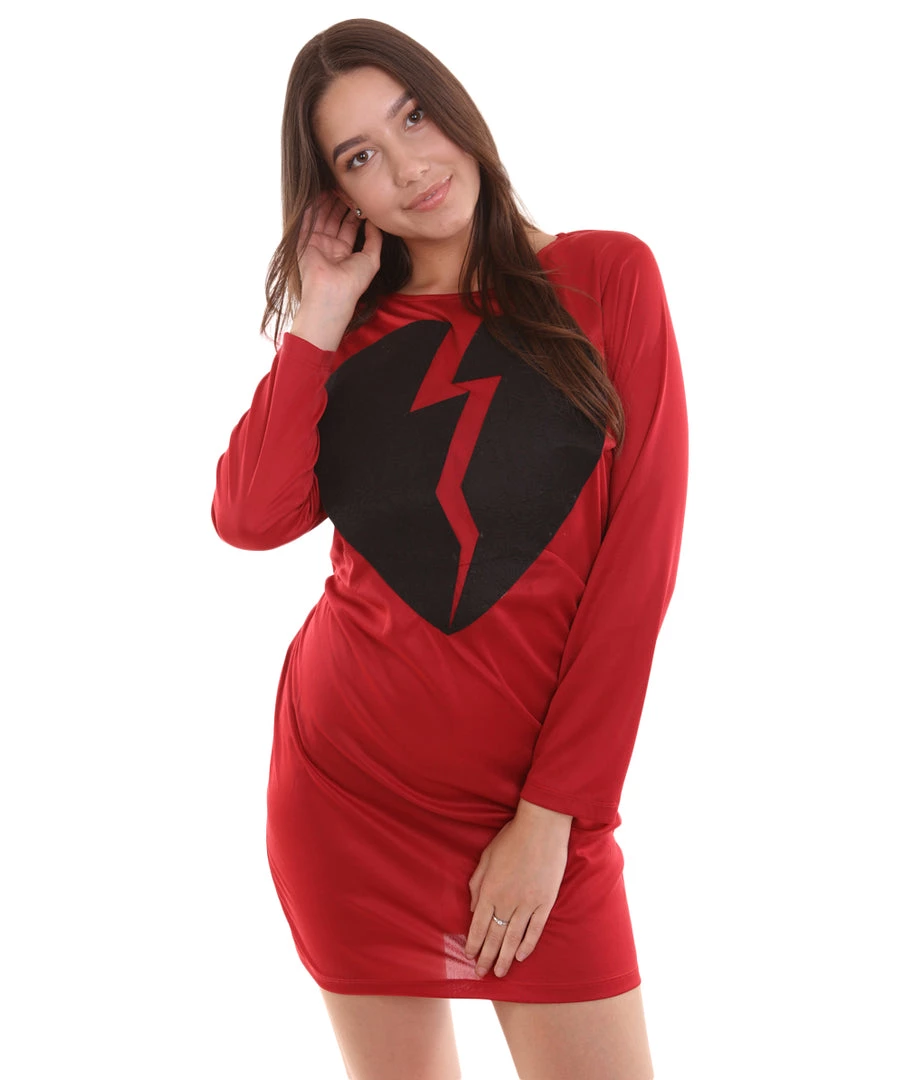 HPO Adult Women's My Heart Is Broken Wine Dress Costume | Red Cosplay Costume 1 HPO Adult Women's My Heart Is Broken Wine Dress Costume | Red Cosplay Costume