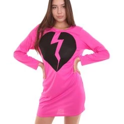 HPO Adult Women's My Heart Is Broken Costume | Hot Pink Cosplay Costume
