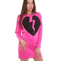 HPO Adult Women's My Heart Is Broken Costume | Hot Pink Cosplay Costume