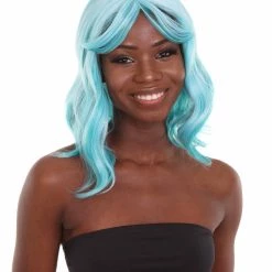 HPO Adults Women Shoulder Length Wavy Wigs | Multicolor Options Cosplay Wigs | Premium Breathable Capless Cap