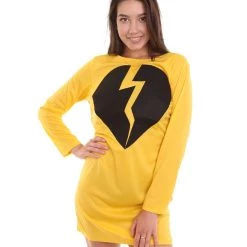HPO Adult Women's My Heart Is Broken Dress Costume | Yellow Cosplay Costume
