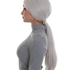 BC Mythical Goddess | Women's Grey Color Straight Long Length Ponytail Trendy Mythical Goddess Wig