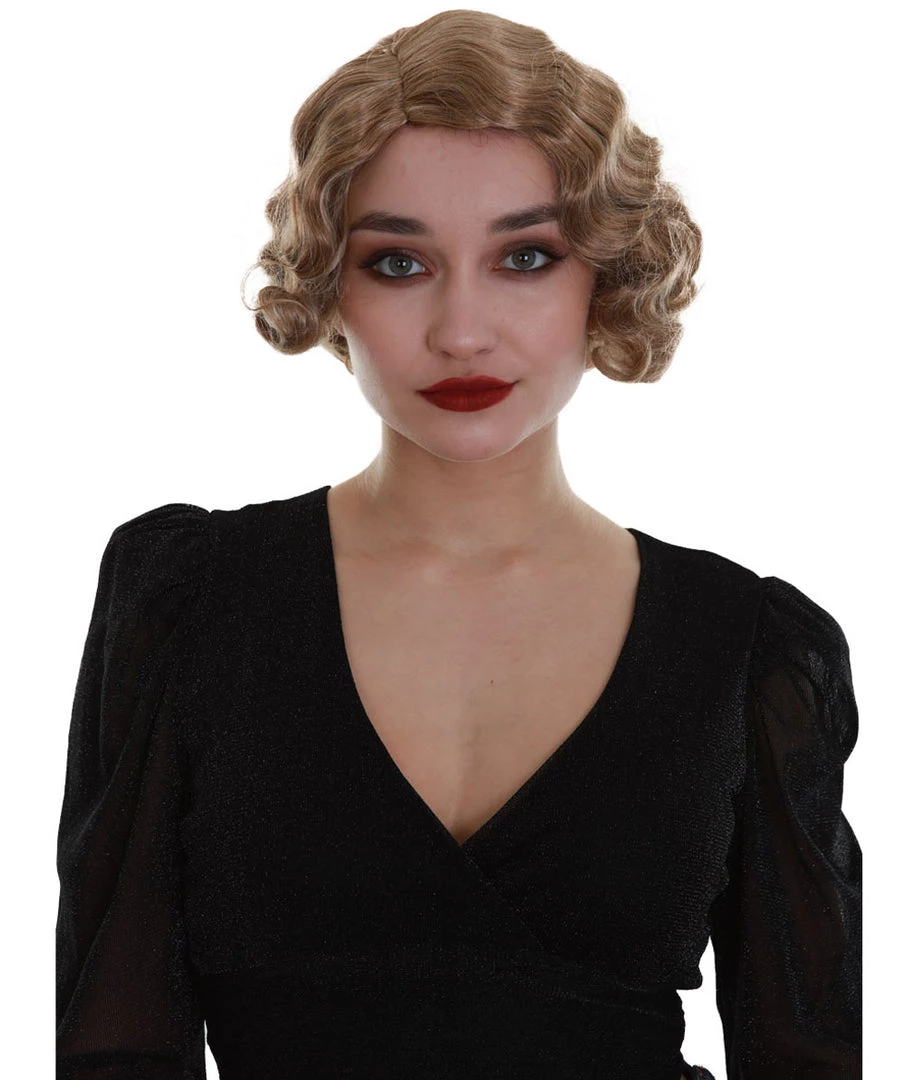 BC Roaring 20's | Women's Blonde Color Wavy Shoulder Length Trendy Roaring 20's Wig 1 BC Roaring 20's | Women's Blonde Color Wavy Shoulder Length Trendy Roaring 20's Wig