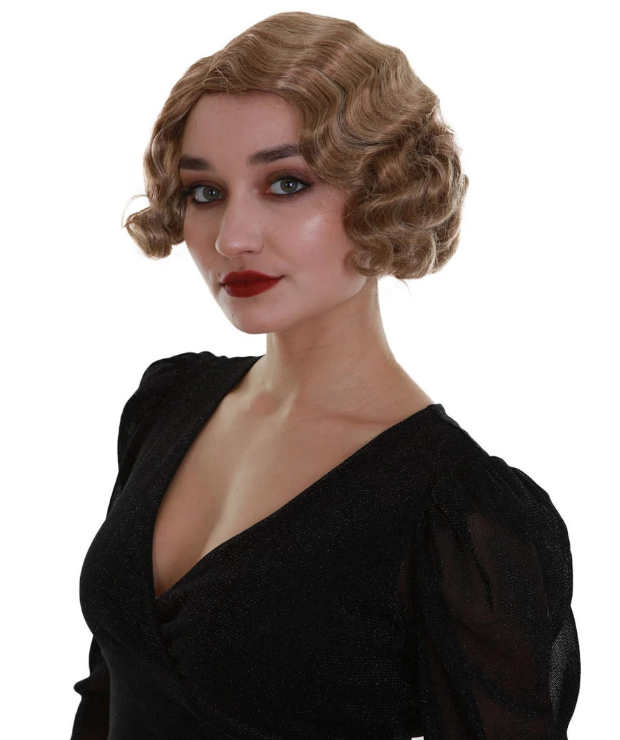 BC Roaring 20's | Women's Blonde Color Wavy Shoulder Length Trendy Roaring 20's Wig 2 BC Roaring 20's | Women's Blonde Color Wavy Shoulder Length Trendy Roaring 20's Wig