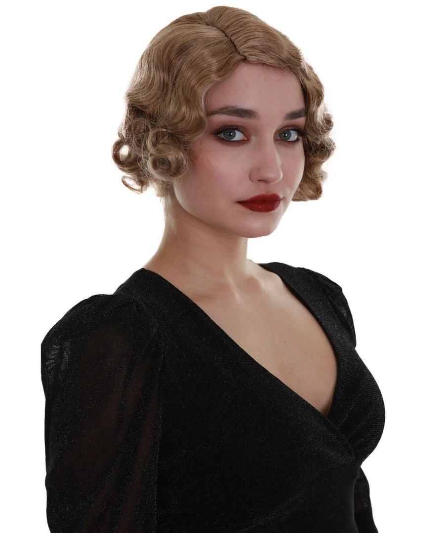 BC Roaring 20's | Women's Blonde Color Wavy Shoulder Length Trendy Roaring 20's Wig 6 BC Roaring 20's | Women's Blonde Color Wavy Shoulder Length Trendy Roaring 20's Wig