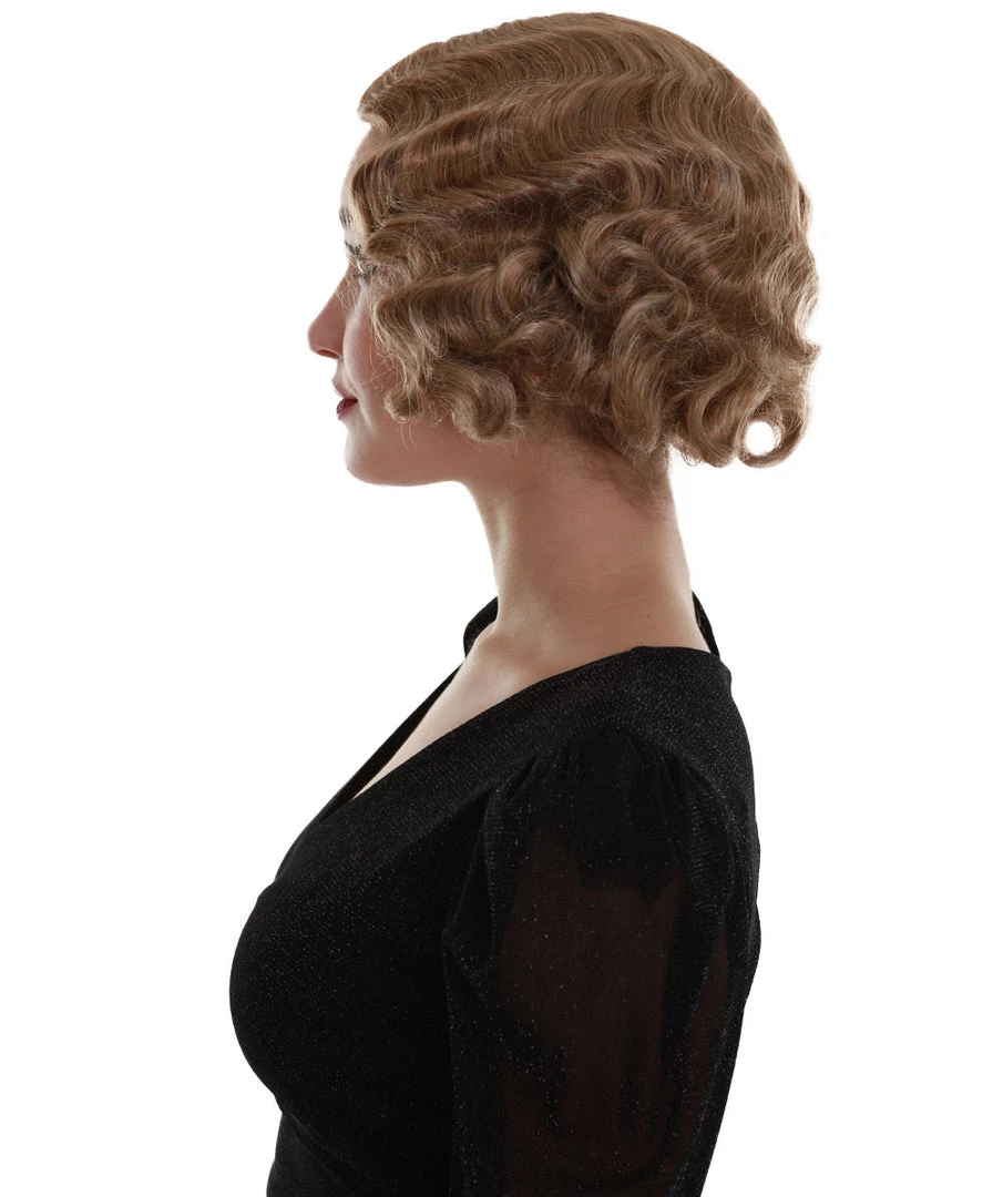 BC Roaring 20's | Women's Blonde Color Wavy Shoulder Length Trendy Roaring 20's Wig 3 BC Roaring 20's | Women's Blonde Color Wavy Shoulder Length Trendy Roaring 20's Wig