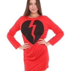HPO Adult Women's My Heart Is Broken Dress Costume | Red Cosplay Costume