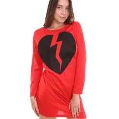 HPO Adult Women's My Heart Is Broken Dress Costume | Red Cosplay Costume