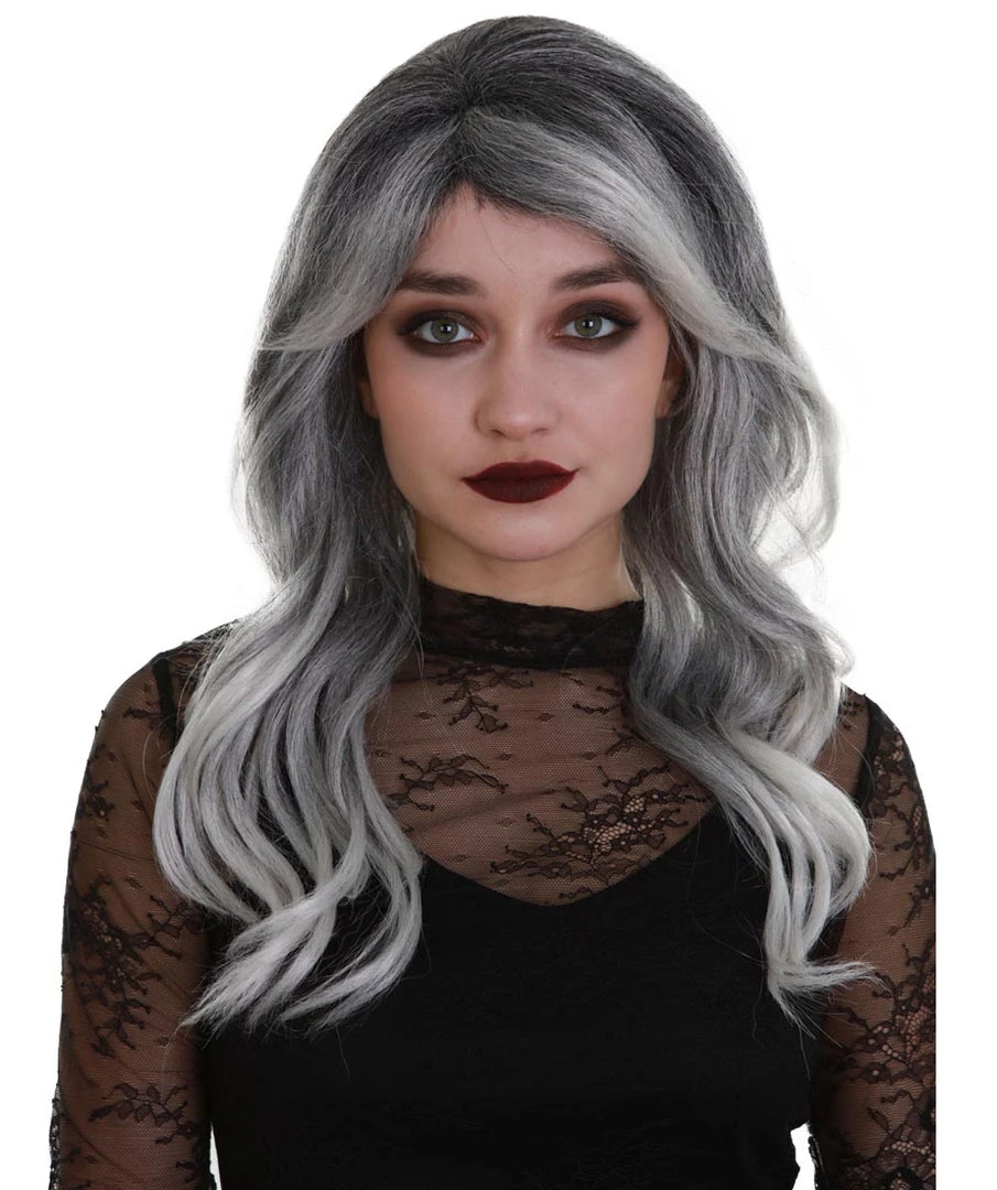 BC Women's Silver Color Wavy Medium Length Trendy Frosted Wavy Wig 1 BC Women's Silver Color Wavy Medium Length Trendy Frosted Wavy Wig