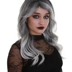 BC Women's Silver Color Wavy Medium Length Trendy Frosted Wavy Wig 15 BC Women's Silver Color Wavy Medium Length Trendy Frosted Wavy Wig