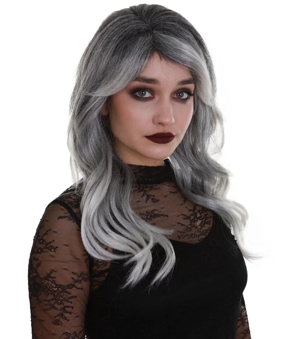 BC Women's Silver Color Wavy Medium Length Trendy Frosted Wavy Wig 6 BC Women's Silver Color Wavy Medium Length Trendy Frosted Wavy Wig