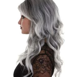 BC Women's Silver Color Wavy Medium Length Trendy Frosted Wavy Wig 12 BC Women's Silver Color Wavy Medium Length Trendy Frosted Wavy Wig