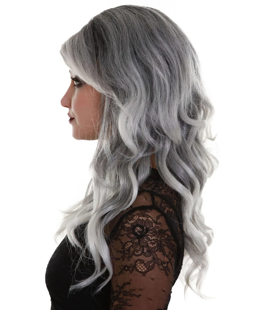 BC Women's Silver Color Wavy Medium Length Trendy Frosted Wavy Wig 3 BC Women's Silver Color Wavy Medium Length Trendy Frosted Wavy Wig