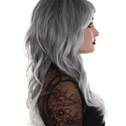 BC Women's Silver Color Wavy Medium Length Trendy Frosted Wavy Wig 14 BC Women's Silver Color Wavy Medium Length Trendy Frosted Wavy Wig