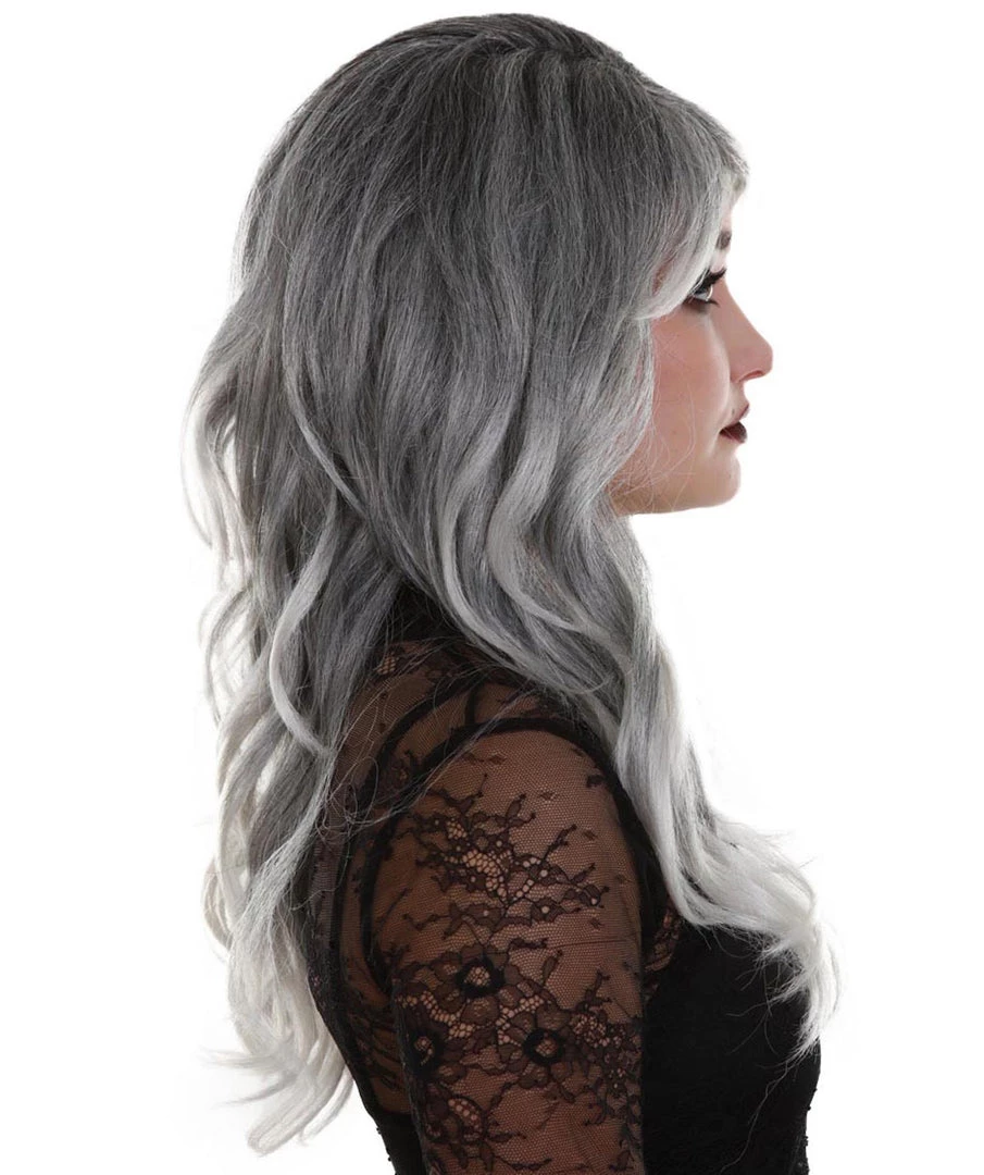 BC Women's Silver Color Wavy Medium Length Trendy Frosted Wavy Wig 5 BC Women's Silver Color Wavy Medium Length Trendy Frosted Wavy Wig