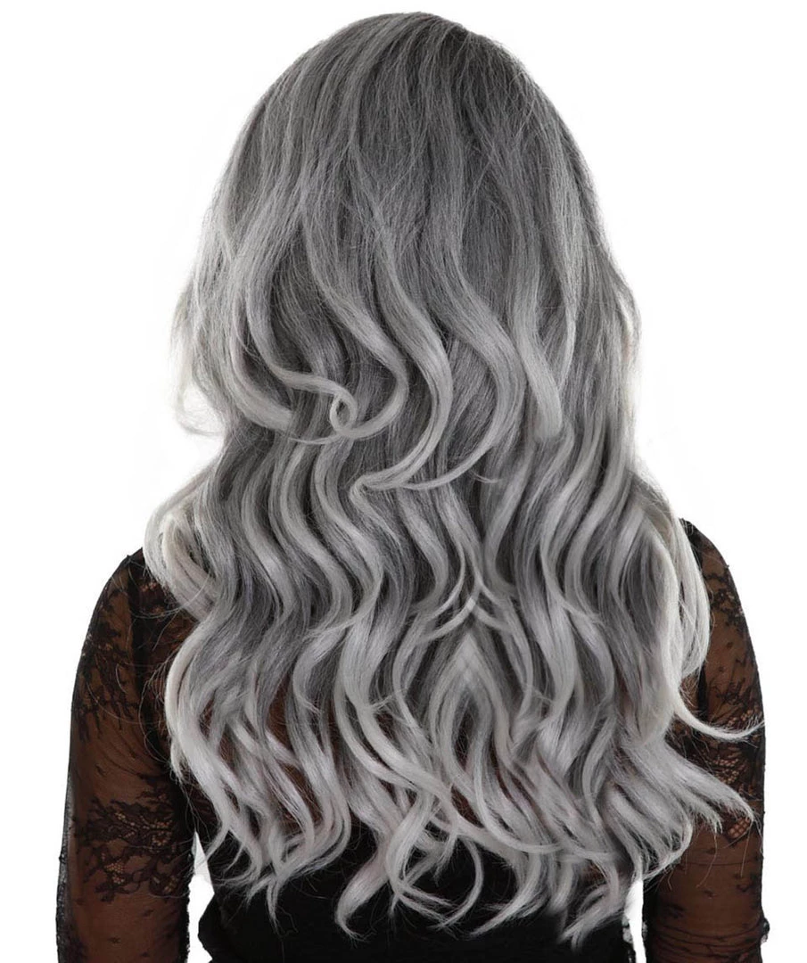 BC Women's Silver Color Wavy Medium Length Trendy Frosted Wavy Wig 4 BC Women's Silver Color Wavy Medium Length Trendy Frosted Wavy Wig