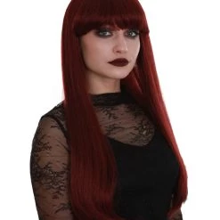 BC Midnight Lady | Women's Dark Red Color Straight Long Length Trendy Midnight Lady Wig