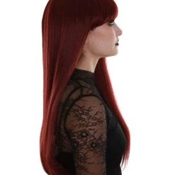 BC Midnight Lady | Women's Dark Red Color Straight Long Length Trendy Midnight Lady Wig