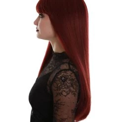 BC Midnight Lady | Women's Dark Red Color Straight Long Length Trendy Midnight Lady Wig