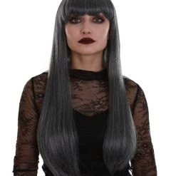 BC Midnight Lady | Women's Dark Grey Color Straight Long Length Trendy Midnight Lady Wig