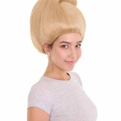 HPO Adult Womens Wig | Celebrity Fancy Blonde Halloween Wig | Premium Breathable Capless Cap