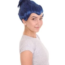 HPO Womens Monster Family Blue Wig | Blue Emma TV/Movie Wigs | Premium Breathable Capless Cap Women's 13 HPO Womens Monster Family Blue Wig | Blue Emma TV/Movie Wigs | Premium Breathable Capless Cap Women's