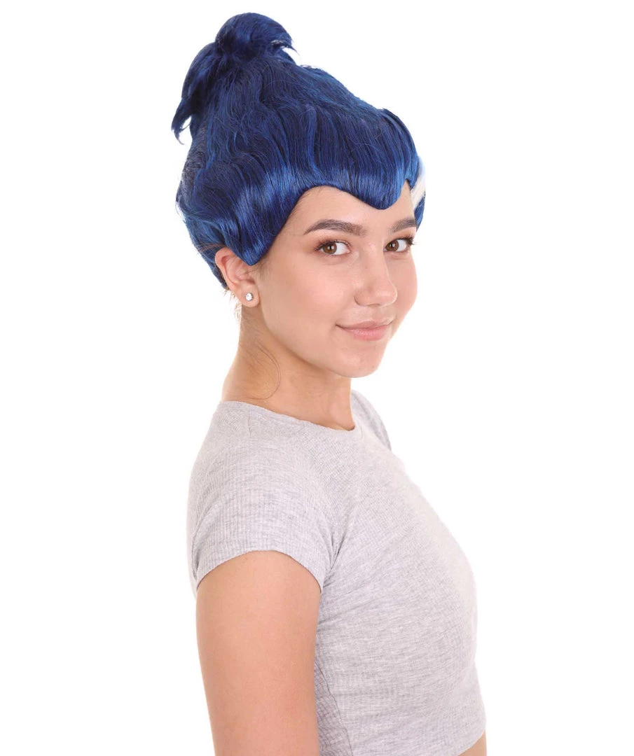 HPO Womens Monster Family Blue Wig | Blue Emma TV/Movie Wigs | Premium Breathable Capless Cap Women's 5 HPO Womens Monster Family Blue Wig | Blue Emma TV/Movie Wigs | Premium Breathable Capless Cap Women's