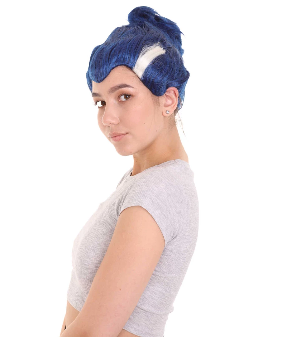 HPO Womens Monster Family Blue Wig | Blue Emma TV/Movie Wigs | Premium Breathable Capless Cap Women's 3 HPO Womens Monster Family Blue Wig | Blue Emma TV/Movie Wigs | Premium Breathable Capless Cap Women's